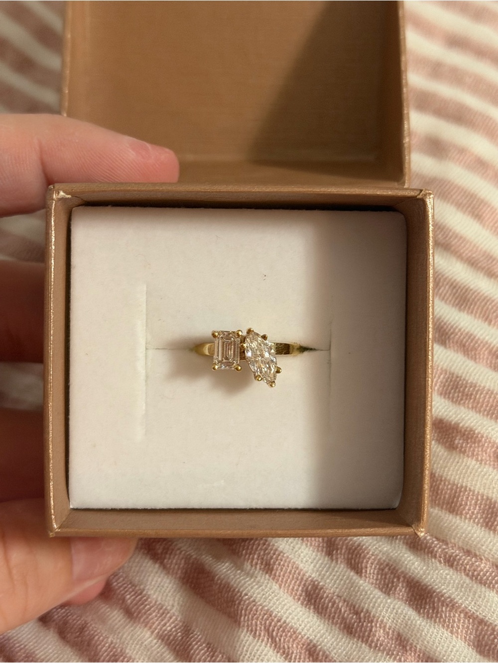 1.3 carat total weight lab grown diamond ring